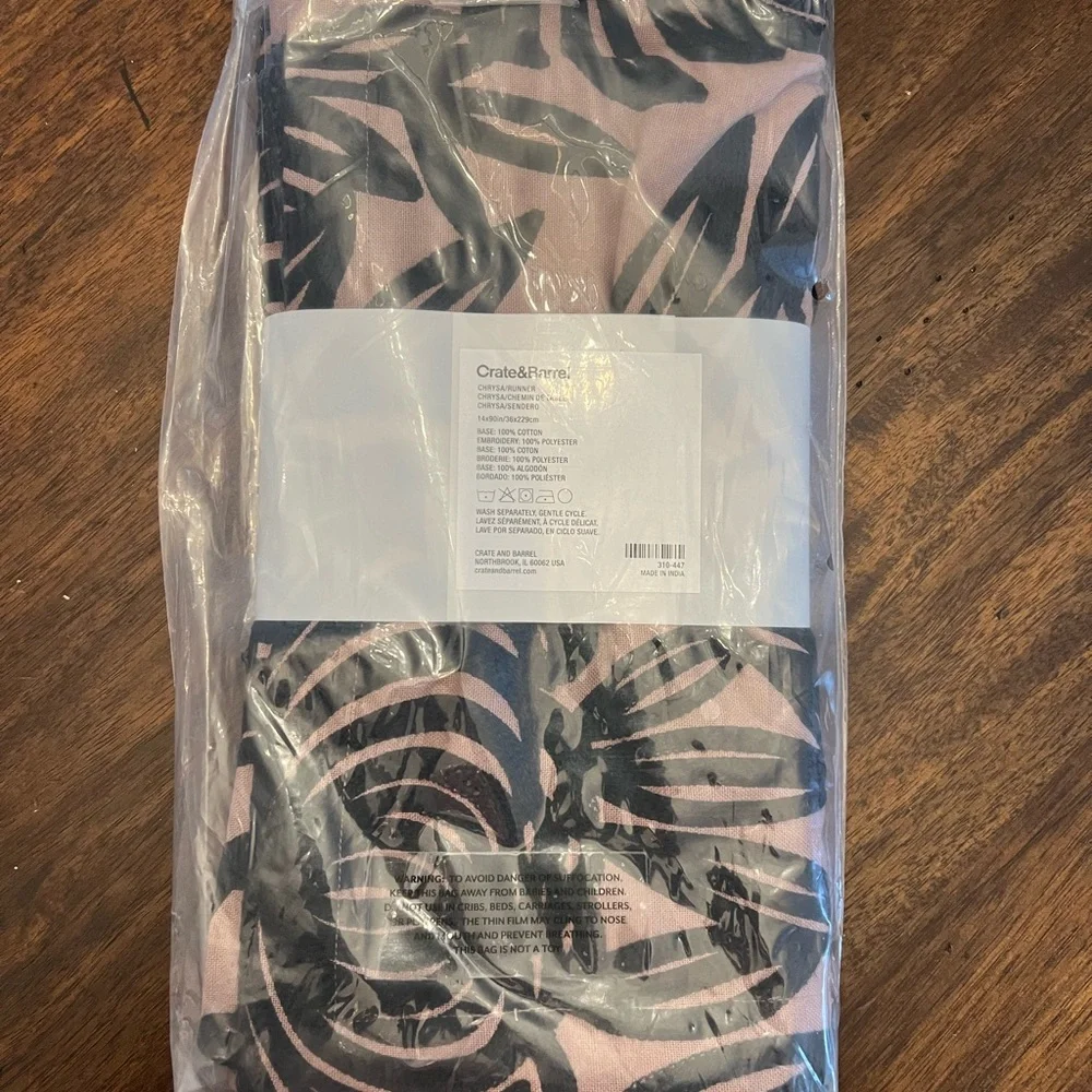 NIP Crate&Barrel Chrysa Embroidered Table Runner